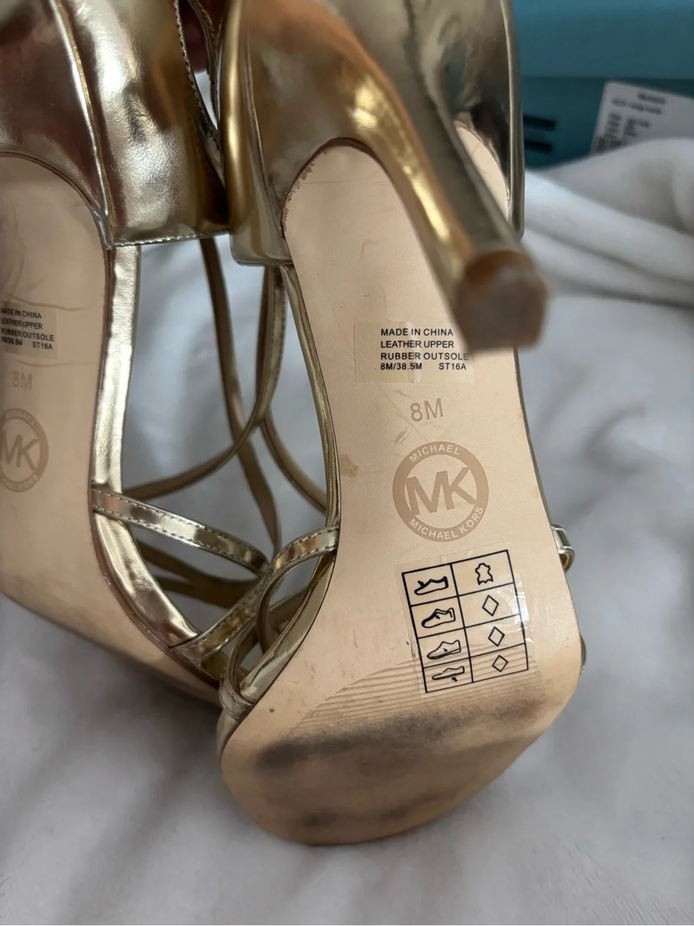 Michael Kors Metallic Gold Strappy High-Heel Sandals